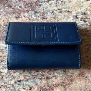 Vintage Givenchy Navy Leather key case